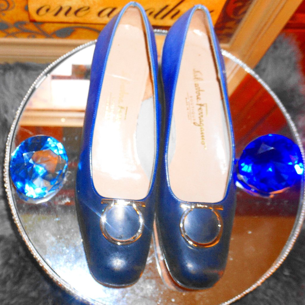 Salvatore Ferragamo Garnir Blue Calf